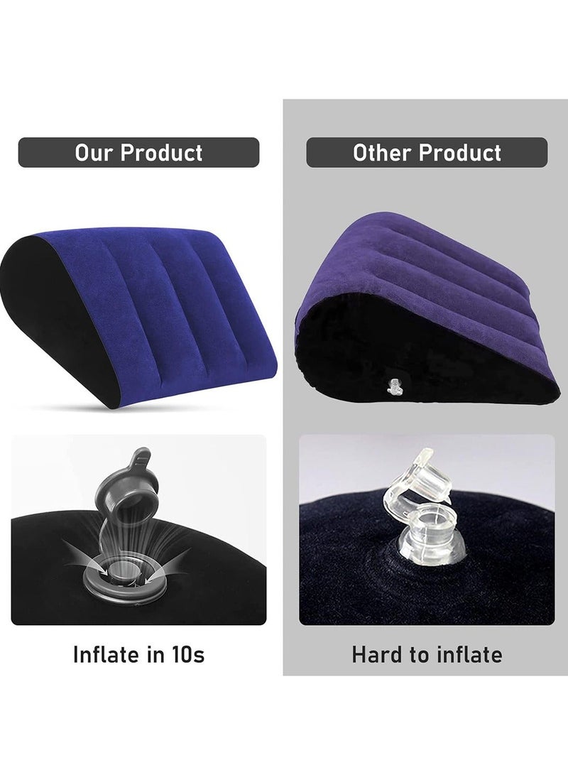 Portable Inflatable Wedge Pillow Lightweight Body Positioning Inflatable Cushion Suitable for Sleeping Leg Elevation Back and Neck Support Travel Fast Inflating and Deflating - Image 5